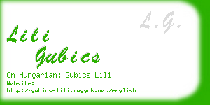 lili gubics business card